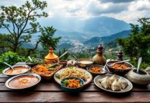 Nepal Mutfağı Nepal, Himalayaların eteklerinde yer alan ve zengin kültürel çeşitliliğe sahip bir ülkedir. Bu konum, Nepal mutfağının hem Asya hem de Tibet etkilerini bir araya getirmesine olanak tanımıştır. Pirinç ve baklagillerin temel besin maddesi olduğu bu mutfakta, baharatların ustaca kullanımı yemeklerin karakterini belirler. Nepal yemekleri, hem lezzet hem de görsellik açısından öne çıkarak kültürel bir deneyim sunar. Konulu bir haber görseli.